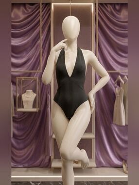 Abercrombie & Fitch Black Halter Bodysuit Soft A&F Collection, Size M